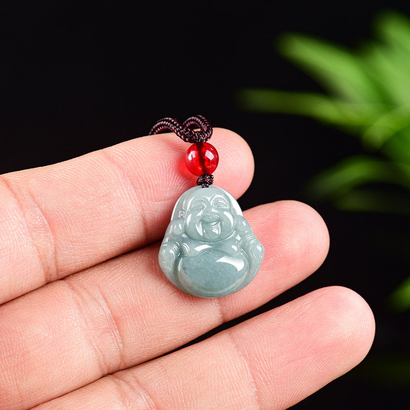 Jewelry & Watches Vitopoulos - Myanmar Jadeite Guanyin Buddha Pendant Necklace
