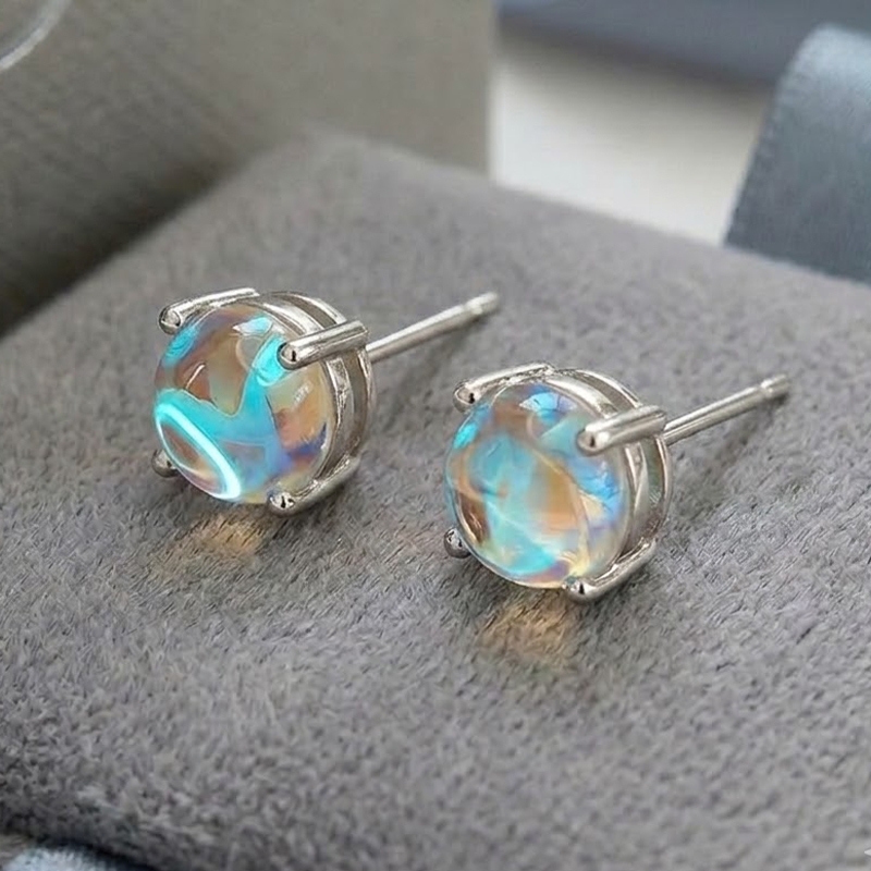 Opal Earrings Dangle - Huitan Chic Unique Imitation Opal Stud