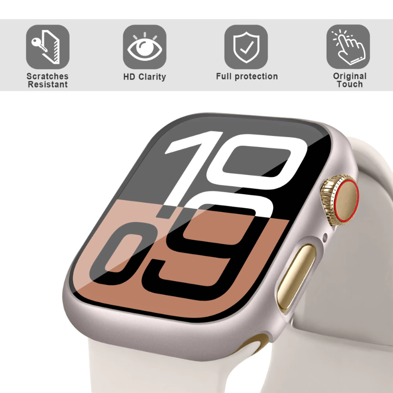Tempered Glass+Case For Apple  - Jewelry Smart Watches review and price