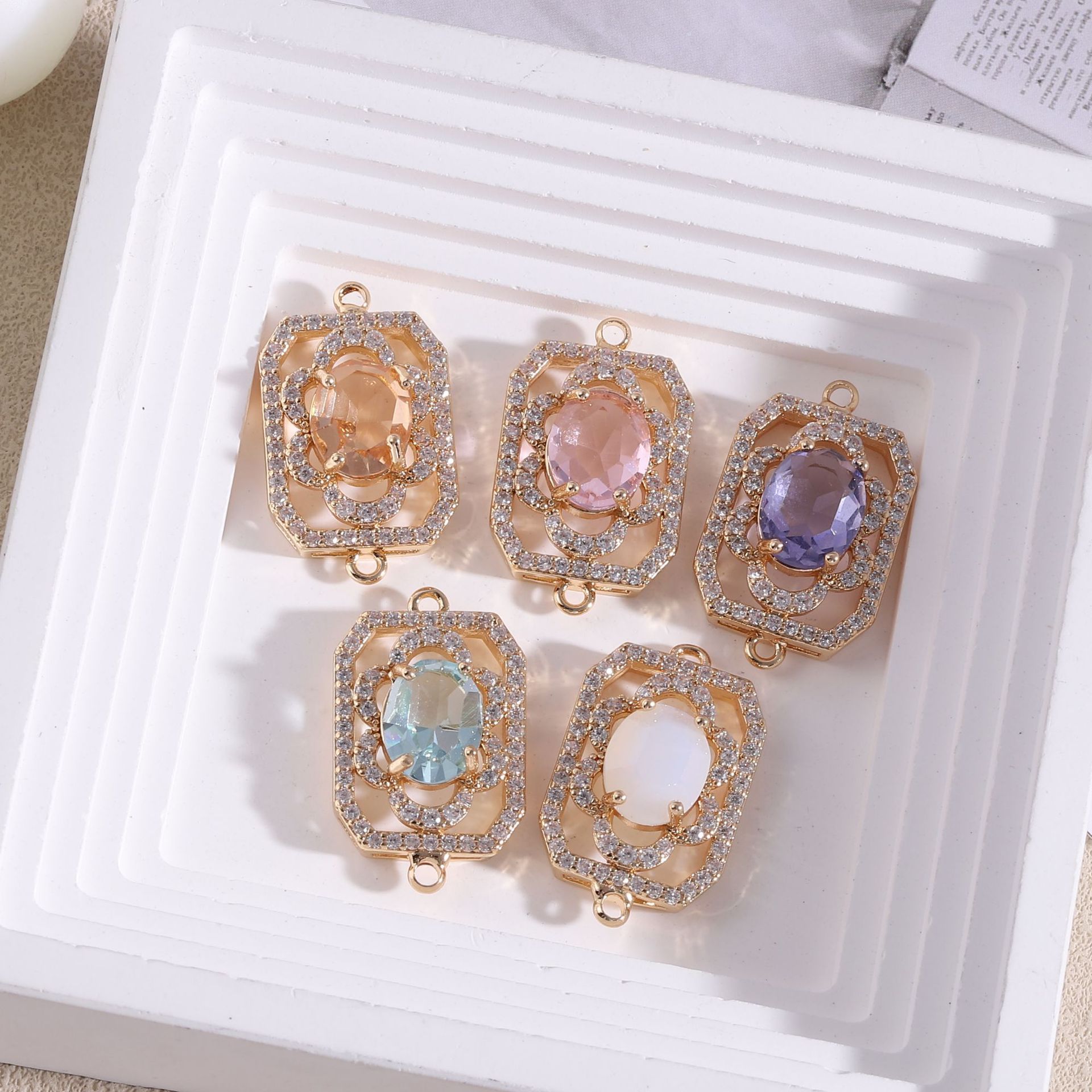 10pcs/ Bag   Diamond studded r - Diamond Stud Earrings review and price