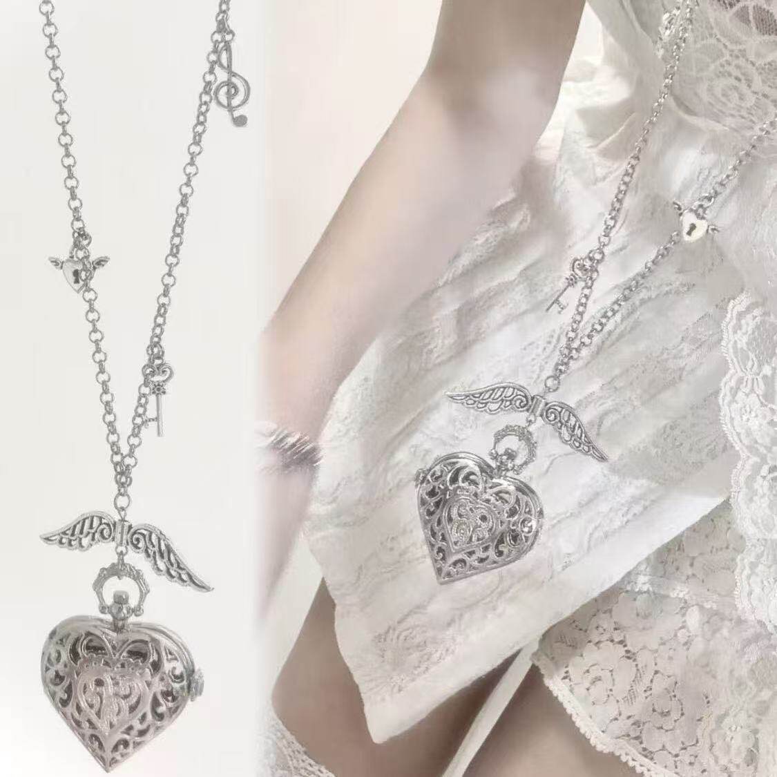 Y2K Hollow Heart Pocket Watch  - Vintage Jewelry Watches Women review and price