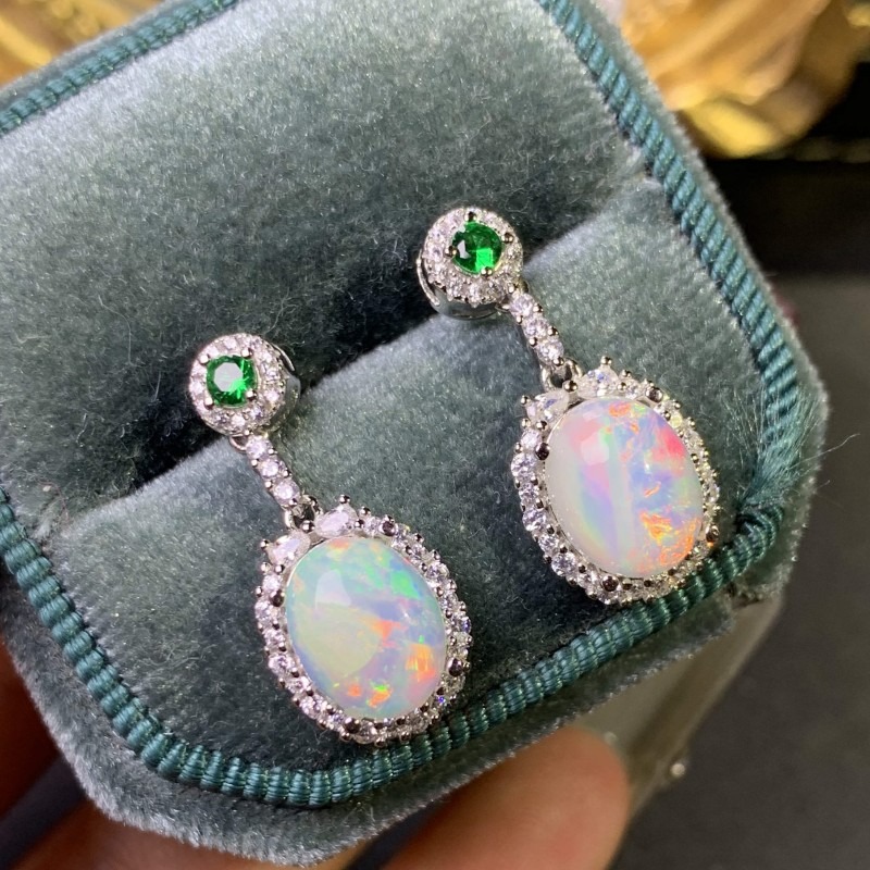 925 Sterling Silver Opal Earri - Opal Earrings Dangle review and price
