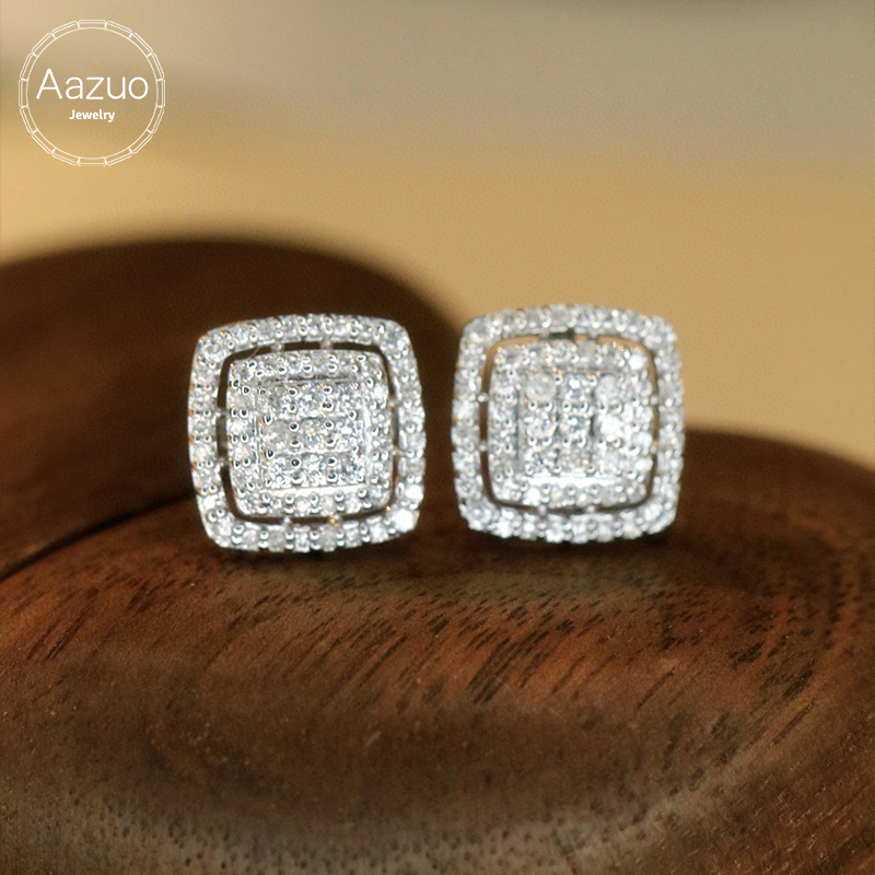 Aazuo Luxury life Jewely 18K W - Diamond Stud Earrings review and price