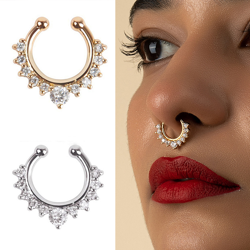 1PC U-Shape Nose Clip Fake Nos - Ear Cuff No Piercing review and price