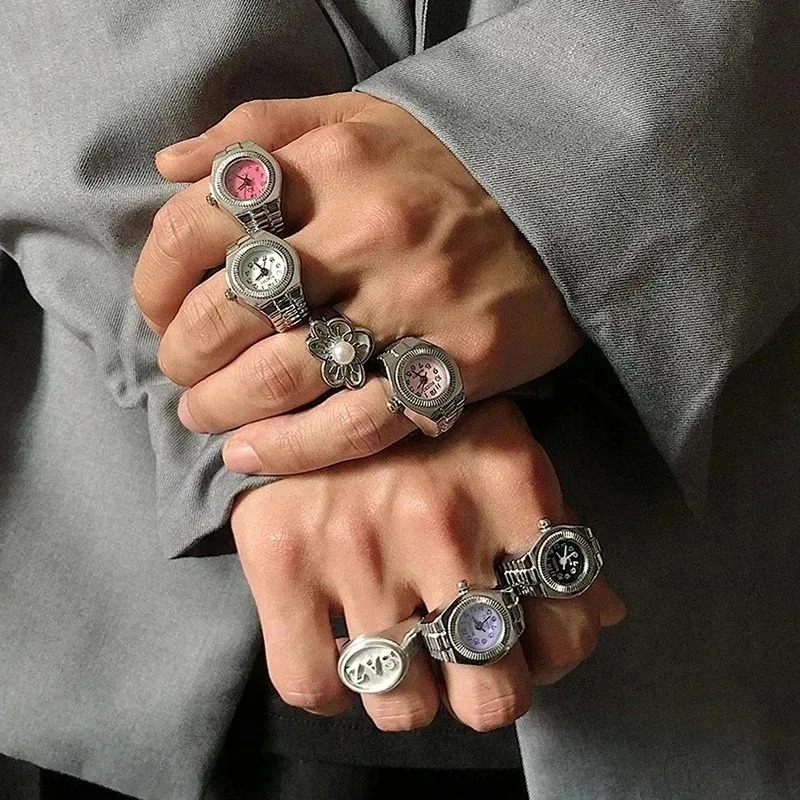 Vintage 80s Punk Watch Ring Y2 - Vintage Jewelry Watches Women review and price