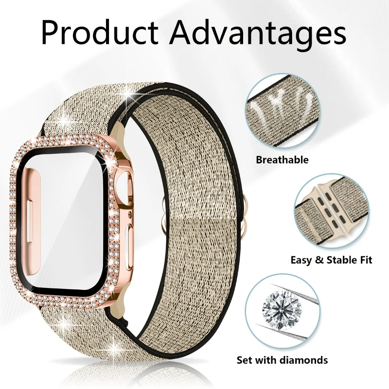 Band+Case for Apple Watch 45mm - Jewelry Smart Watches review and price