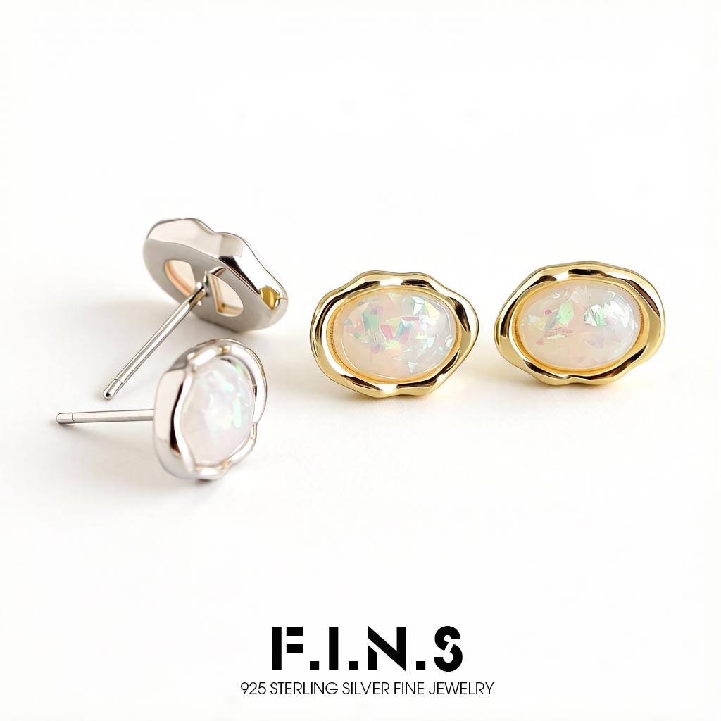 F.I.N.S Real 925 Sterling Silv - Opal Earrings Dangle review and price
