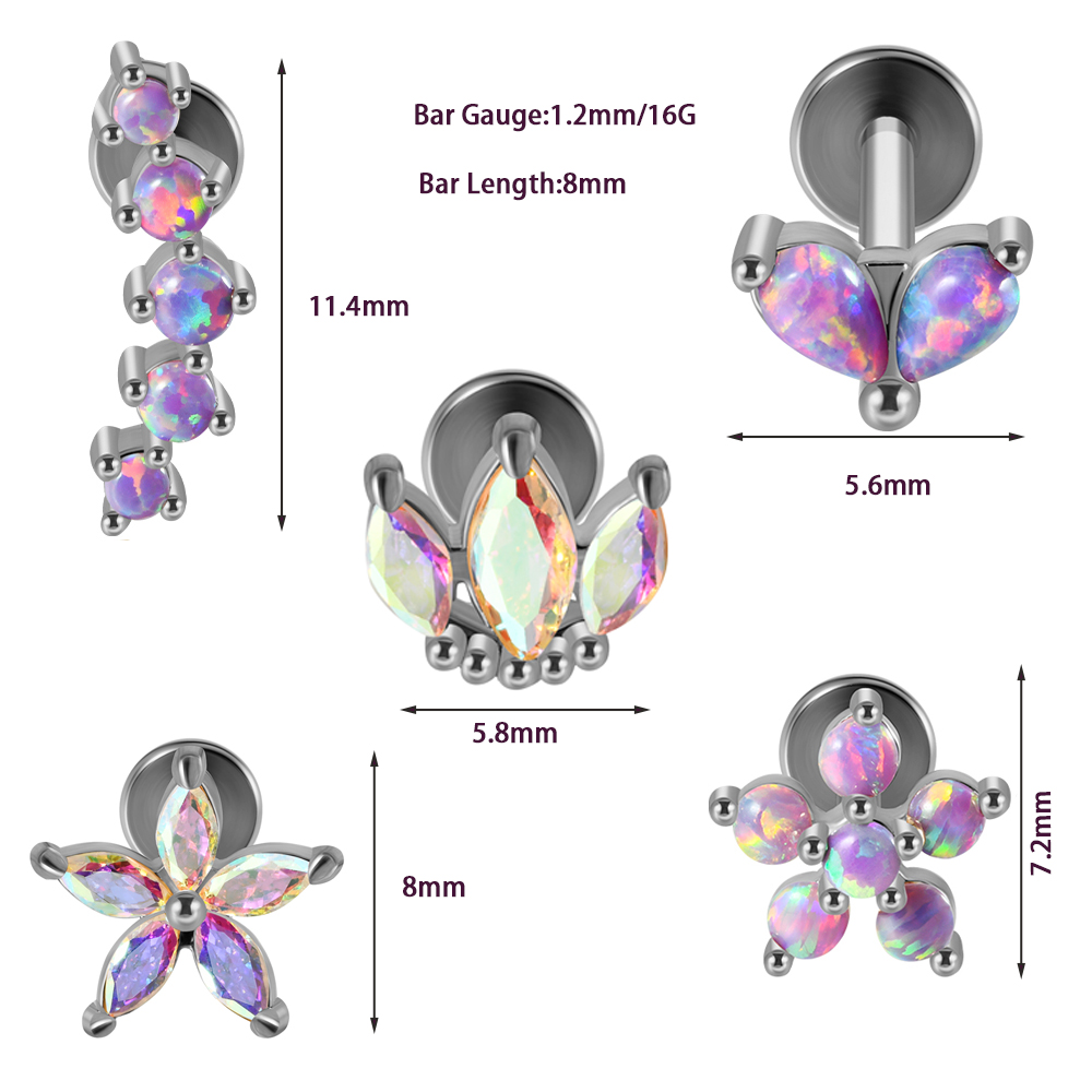1PC Stainless Steel Opal Flowe - Opal Earrings Dangle review and price