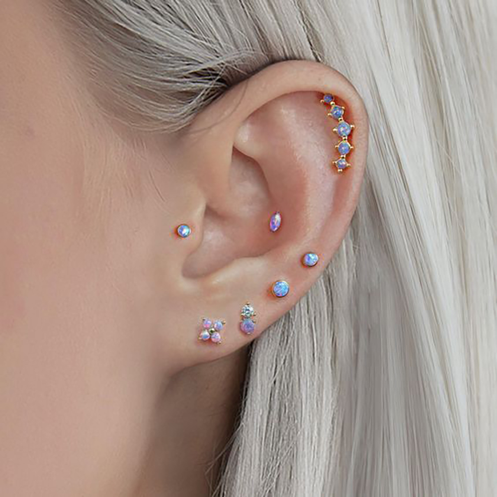 1PC Stainless Steel Opal Flowe - Opal Earrings Dangle review and price