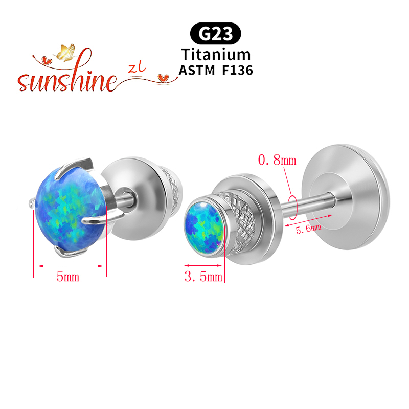 2PCS ASTM F136 Titanium Opal M - Opal Earrings Dangle review and price