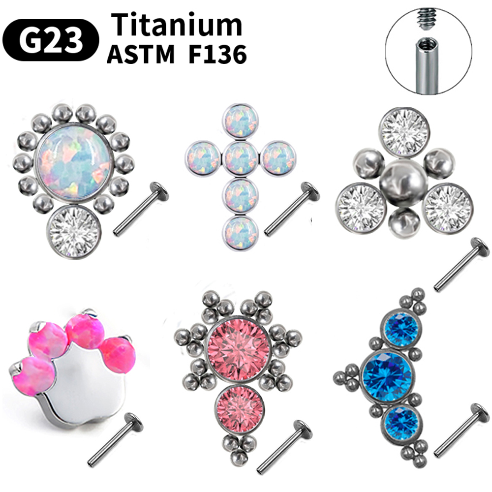 G23 Titanium Piercing Stud Ear - Opal Earrings Dangle review and price