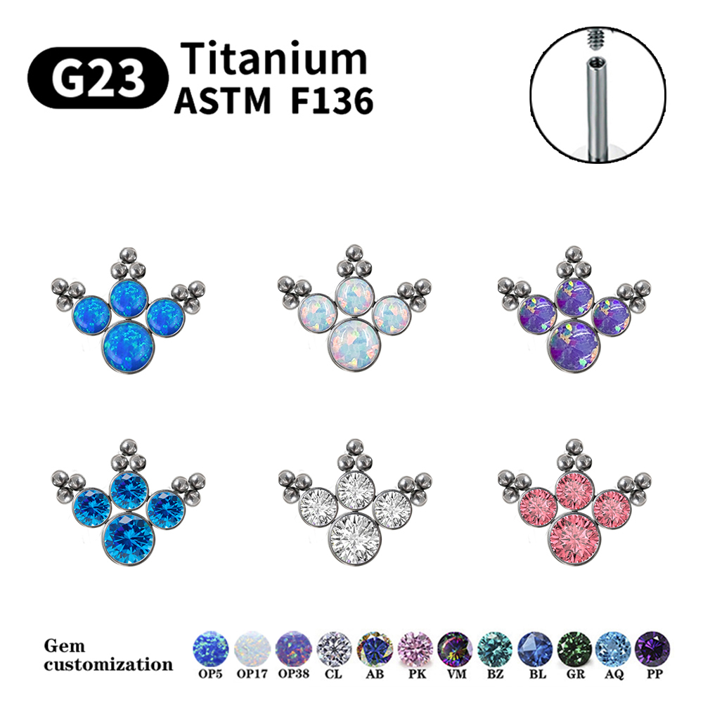 G23 Titanium Piercing Stud Ear - Opal Earrings Dangle review and price