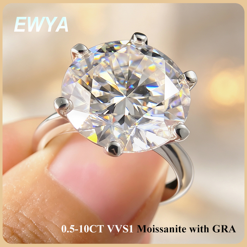 EWYA GRA Certified 0.5-10CT D  - Sterling Silver Ring review and price