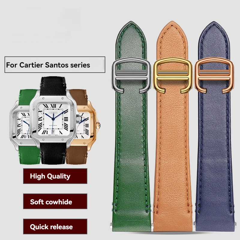 19mm 21mm Leather Watchband fo - Cartier Watch Santos review and price