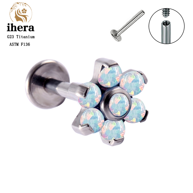 G23 Titanium Opal Flower Pierc - Opal Earrings Dangle review and price